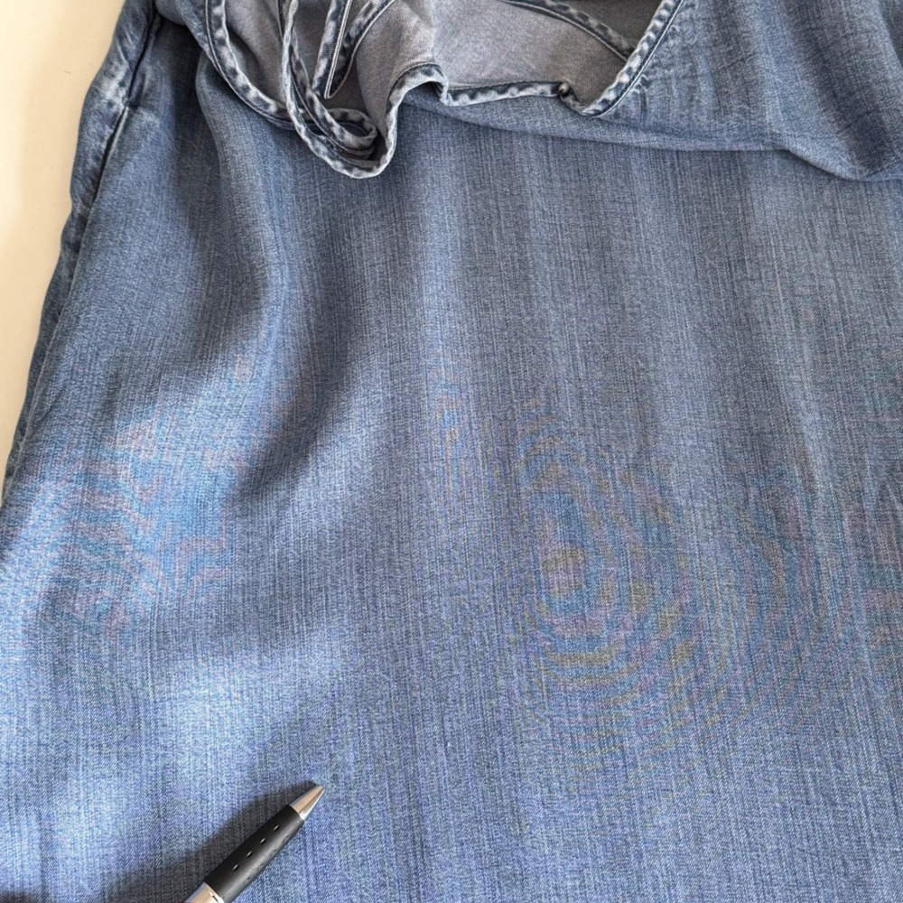 Gap Womens Blue Tencel Flowy Maxi Dress Crisscross Back Slit Size M - Picture 8 of 13